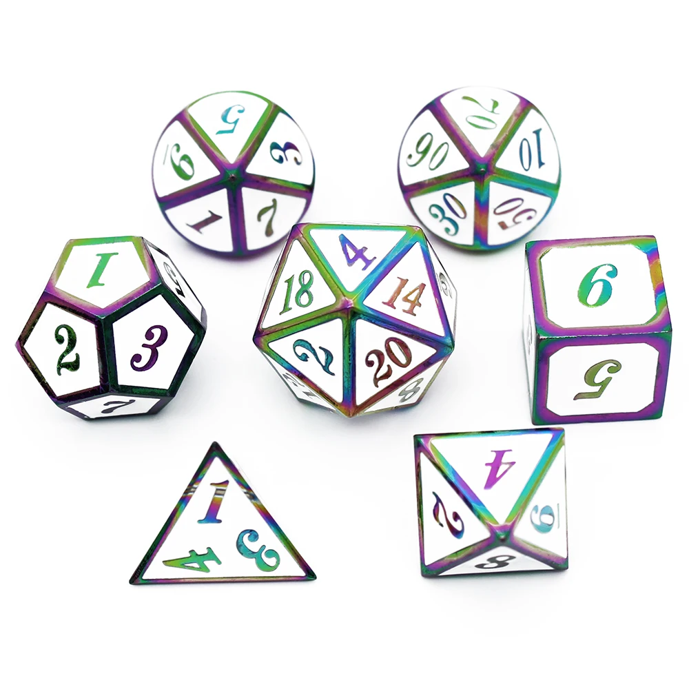 Цинковый сплав металлические кости многогранные 7 шт. D20 D12 D10 D8 D6 D4 для Dice DND RPG MTG