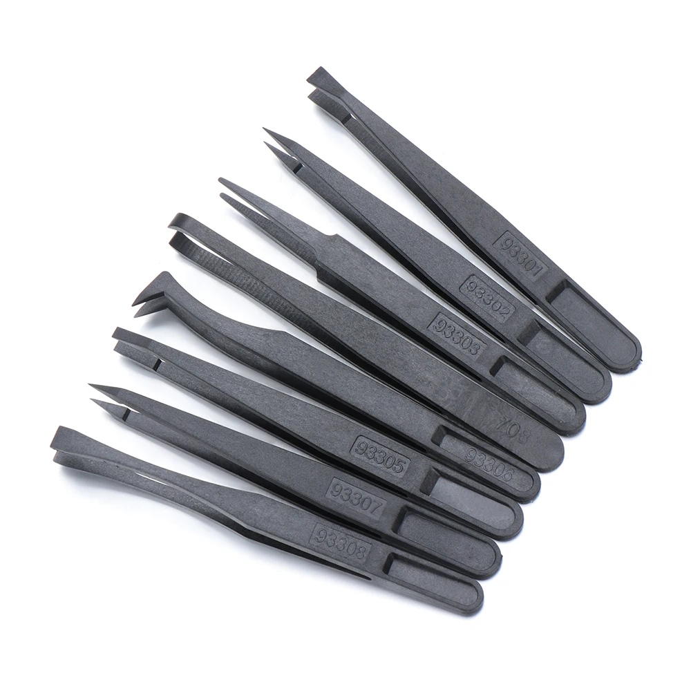 

1pcs Professional Plastic Tweezers Safe Anti Static Electronic Industrial Tweezers Maintenance Nail Tool Multifunctional
