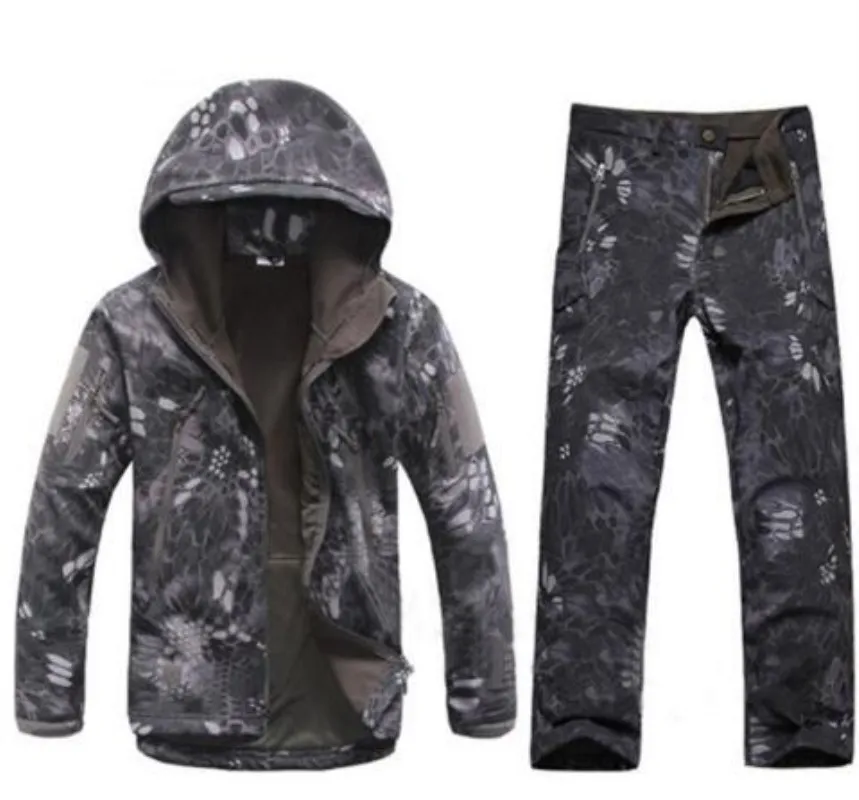 Sharkskin Открытый Охота Ghillie костюм Кемпинг водонепроницаемая куртка tad4.0 мягкая