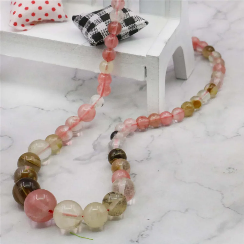 Разноцветные 6-14 мм Арбузные турмалиновые Драгоценные Камни Круглые бусы