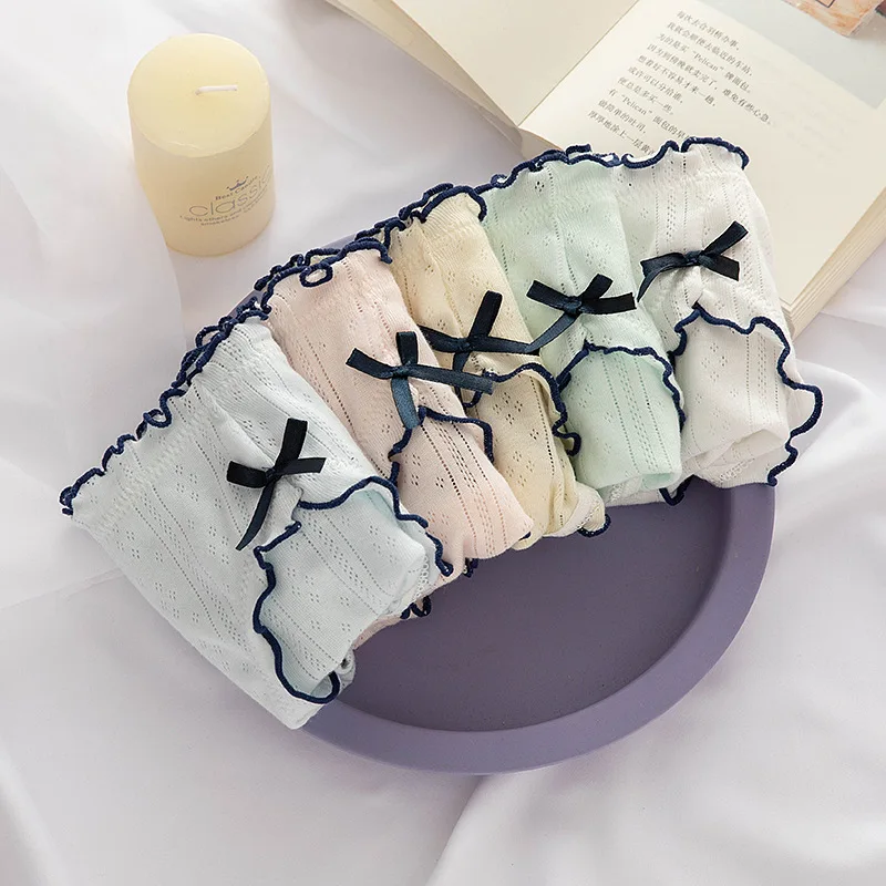 Нижнее белье для девочек кружевные бесшовные трусы со средней талией | Женская