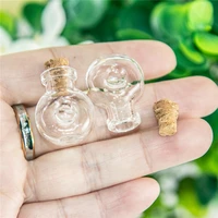 100pcs 2ml mini corks glass vials wine bottles shaped transparent craft wishing perfume decorate small travel sub suit
