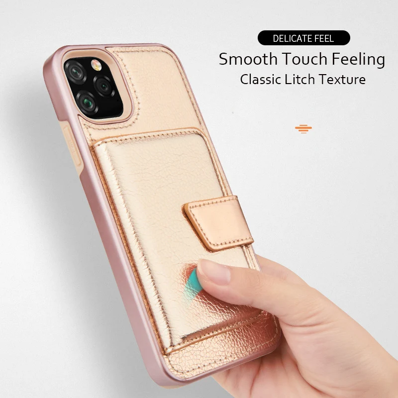 Litchi Leather Case for iPhone 11 Pro Max Cases Card Holder Magnetic Fold Cover XS XR 7 8 Plus Wallet |