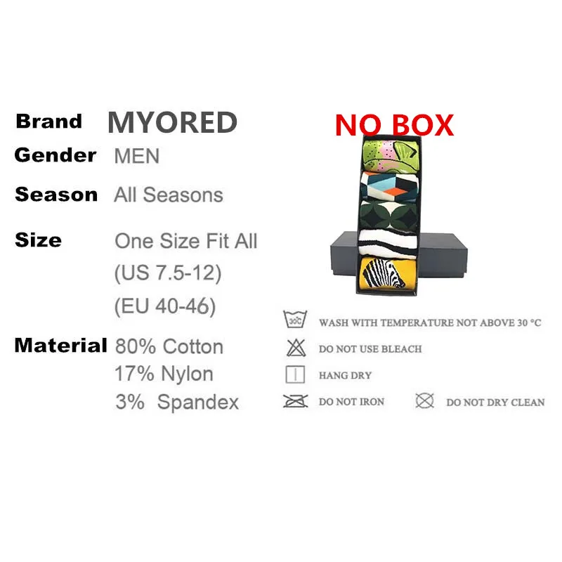 MYORED 5 пара/лот мужские носки со смешным рисунком мультяшных животных новинка
