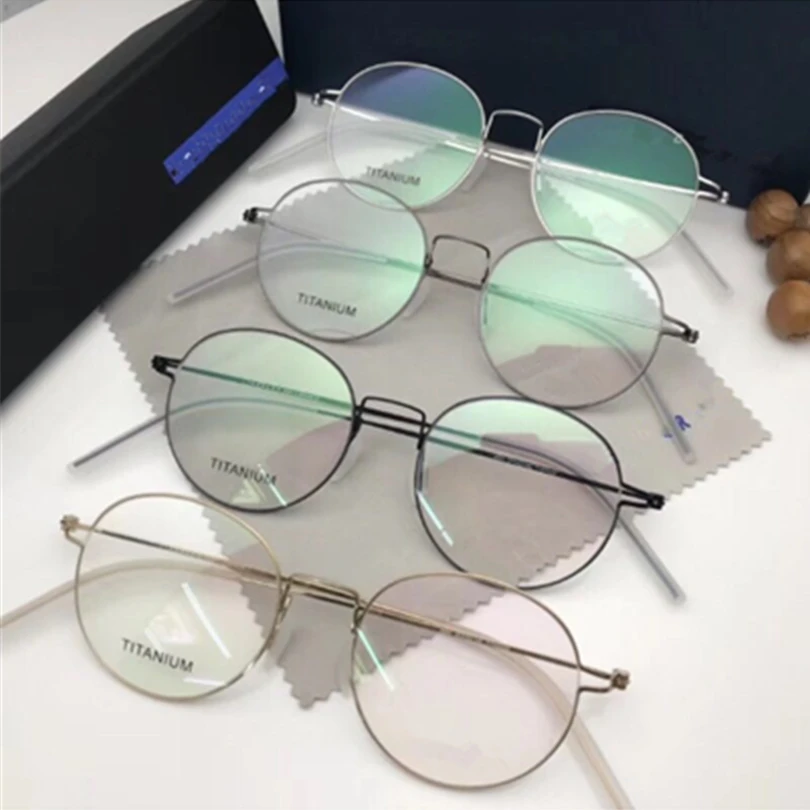 Дания бренд ретро круглая титановая оправа для очков мужчин безвинтовая