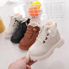 Детские ботинки для малышей, для маленьких мальчиков, зимняя модная водонепроницаемая обувь из хлопка, детские теплые плюшевые ботинки, бархатные Ботинки Martin для снега, 2022