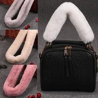 18 colors faux fur bag belts accessories shoulder handbag strap belt replacement women plush bag strap