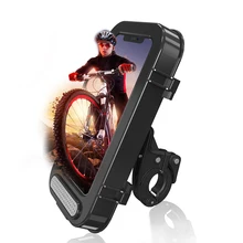 Bike Frame Bag Waterproof, Bicycle Phone Mount with PET Touch Screen and 360° Rotation, Handlebar bag Phone Holder Suitable for