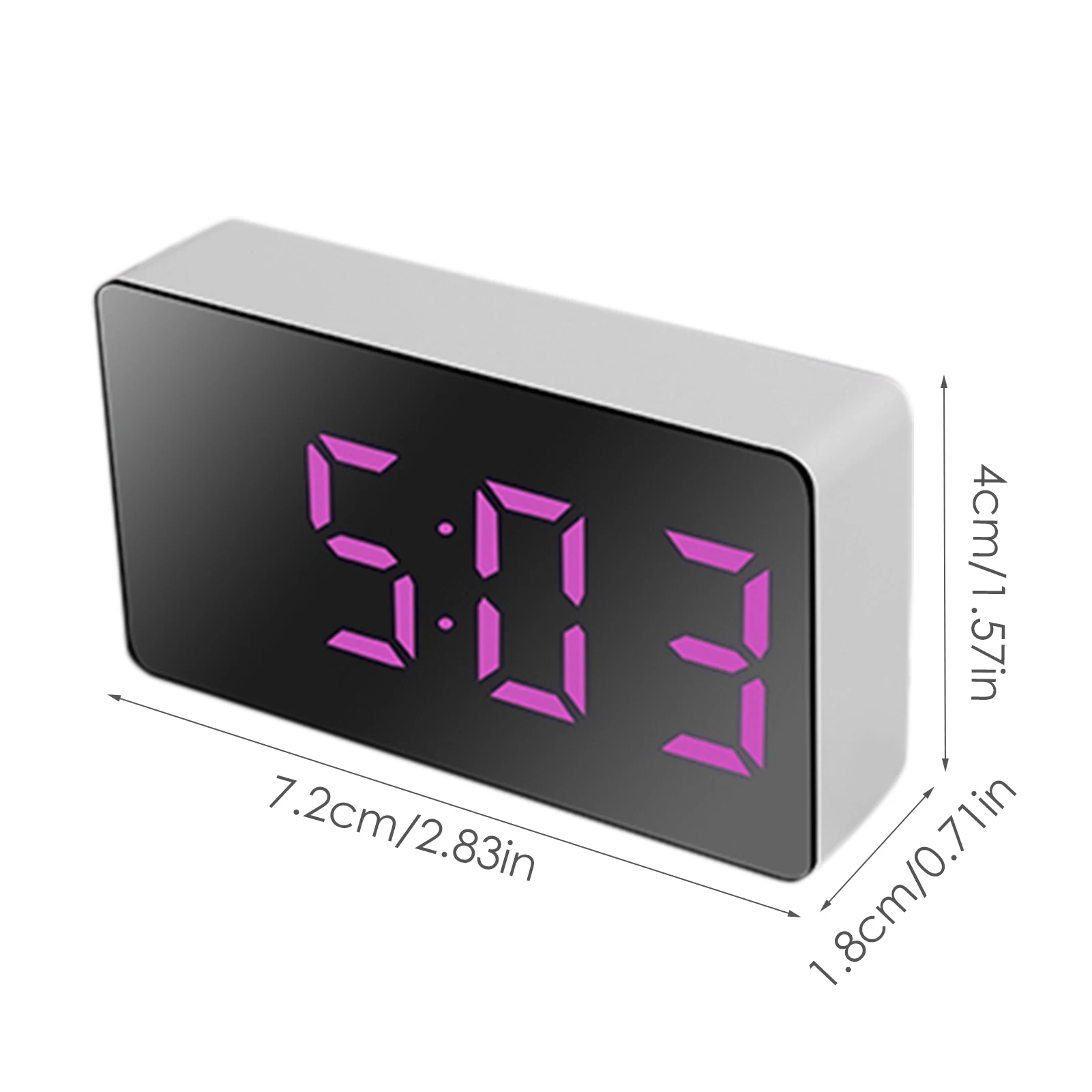 

Mini Desk Alarm Clock Digital Mirror LED Big Display Bedroom Snooze Timer Home Electronic Table Clock USB Constant Light
