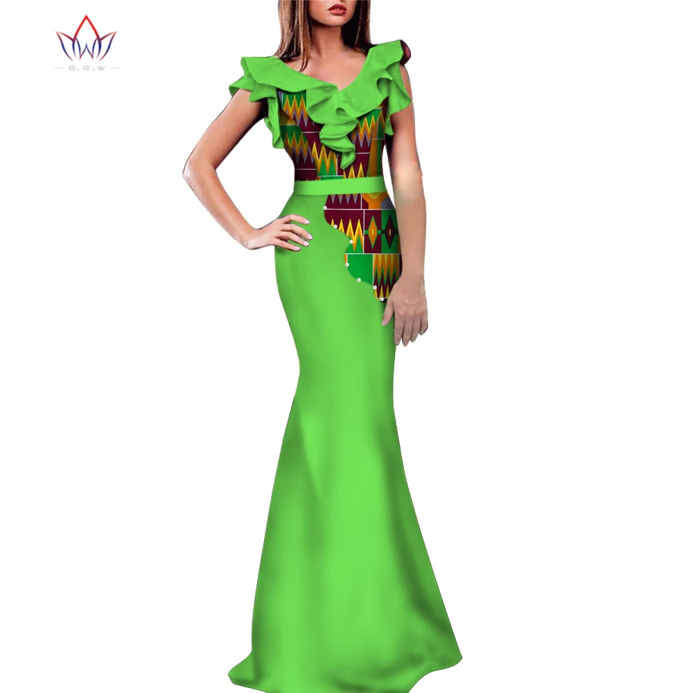 

Базен Riche Африканский принт сексуальные вечерние длинные платья африканская Дашики платья для женщин африканская одежда Свадебные платья ...