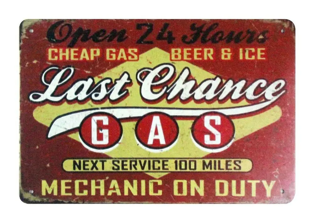 

Garage Metal Signs Cheap Gas Beer Ice Last Chance Metal Sign Metal Wall Art Decor Living Room