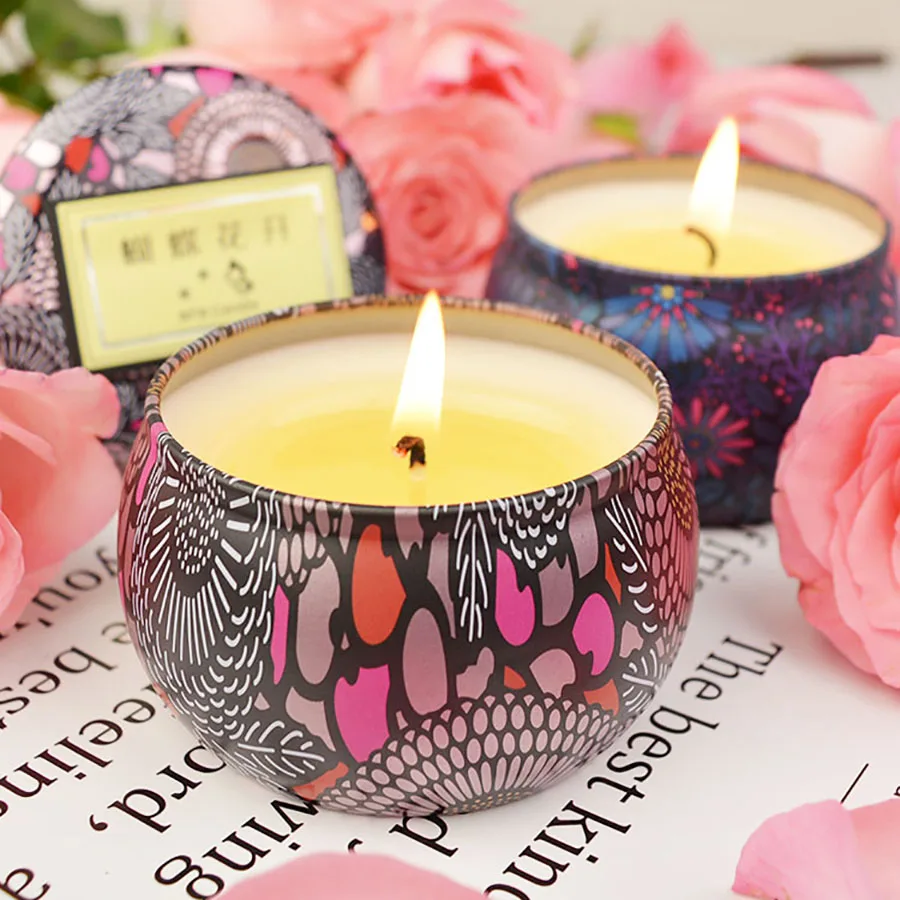 Рождественский подарок Weddingcandle коробка олова бледно лиловый вечерние Батарея на