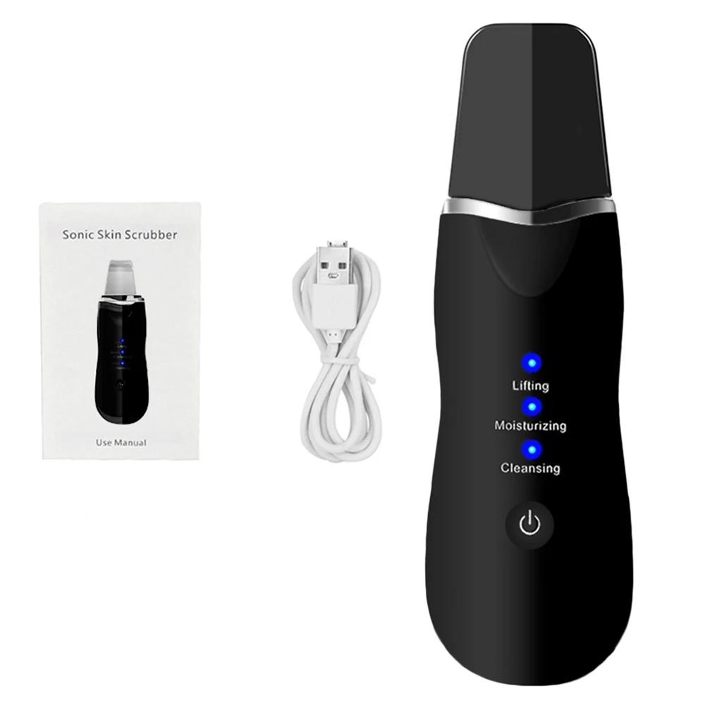 

Ultrasonic Skin Scrubber Face Pore Cleaner Exfoliator Vacuum Suction Blackhead Remover Sonic Electric Facial Cleansing Brush