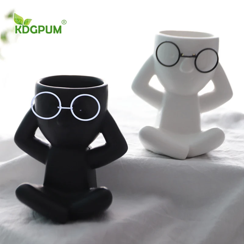 

Modern Handmade Ceramic Statue Vase Figurine Shape Succulent Flower Pot Nordic Green Plant Potted Home Decoration Ornaments