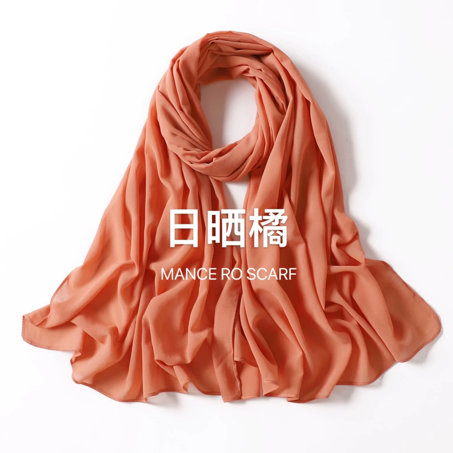 

Summer Bubble Chiffon Women's Scarves Soft Long Shawl Hijab Plain Solid Color Muslim Headscarf Islamic Turban Head Wrap 175x70cm