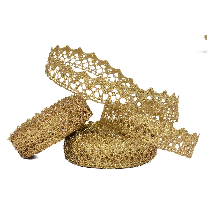 5/10 ярдов кружевная лента сделай сам золотого и серебряного цвета с вышивкой для