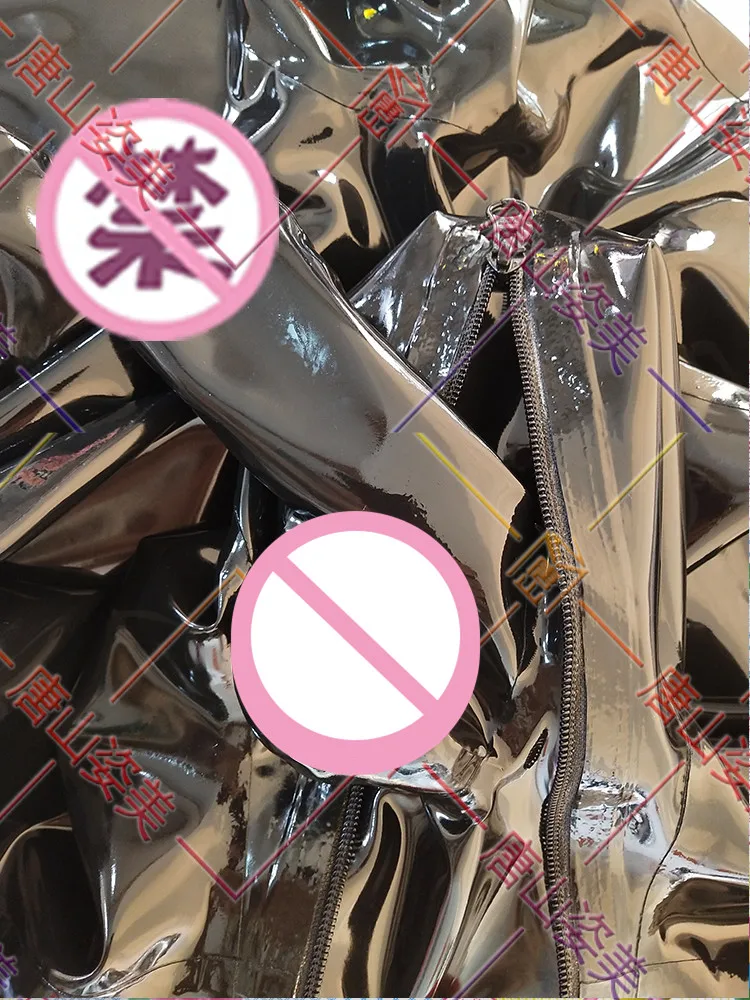 Мужской латексный костюм кошки с перчатками пальцами на Молнии Скрытые два