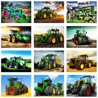 5d diy diamond painting cross stitch farmyard tractor embroidery mosaic handmade full square round drill wall decor craft gift