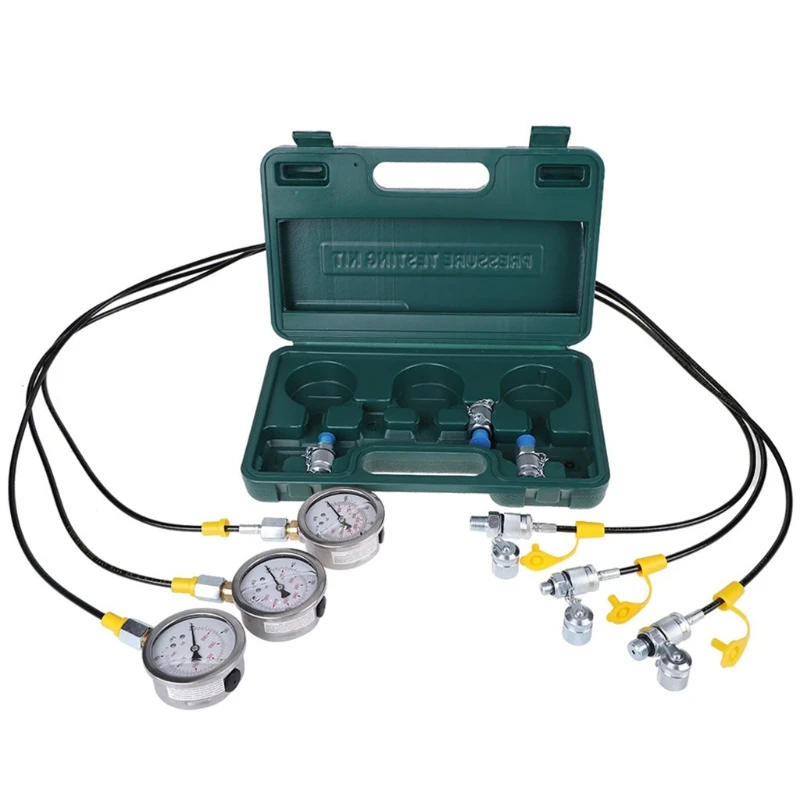

649A Hydraulic Pressure Gauge Excavator Pressure Test Kit for Excavator Construction Machinery, Test Coupling 8700psi Max