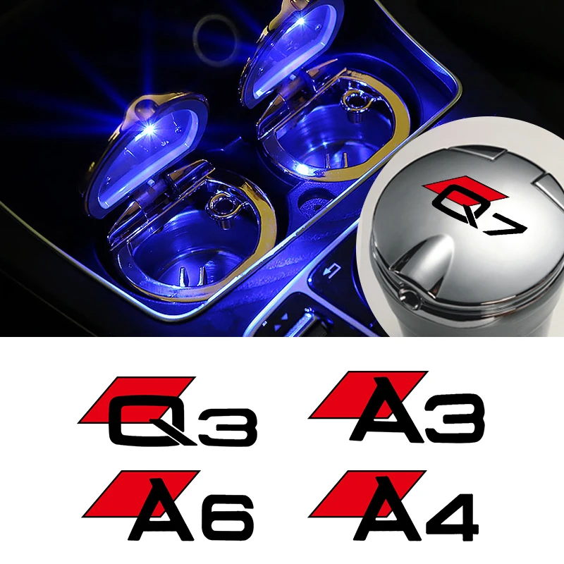 

Car Accessories With LED Car Ashtray Cigarette trash can For Audi A5 A4 B8 B6 B7 B5 A3 Q7 Q5 A1 A6 C5 C6 TT Q3 Ashtray for car