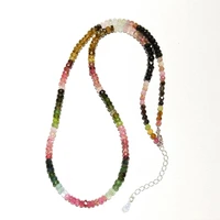 lii ji unique 4 5mm tourmaline necklace 454cm 925 sterling silver bright quality women jewelry birthday gift
