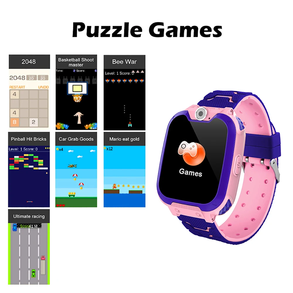 Mpow Kids Смарт-часы, большой экран, телефон, игровые часы с сенсорным экраном, камера, часы с SOS звонком для мальчиков и девочек, детские подарки с 32 Гб картой памяти, Детские умные часы