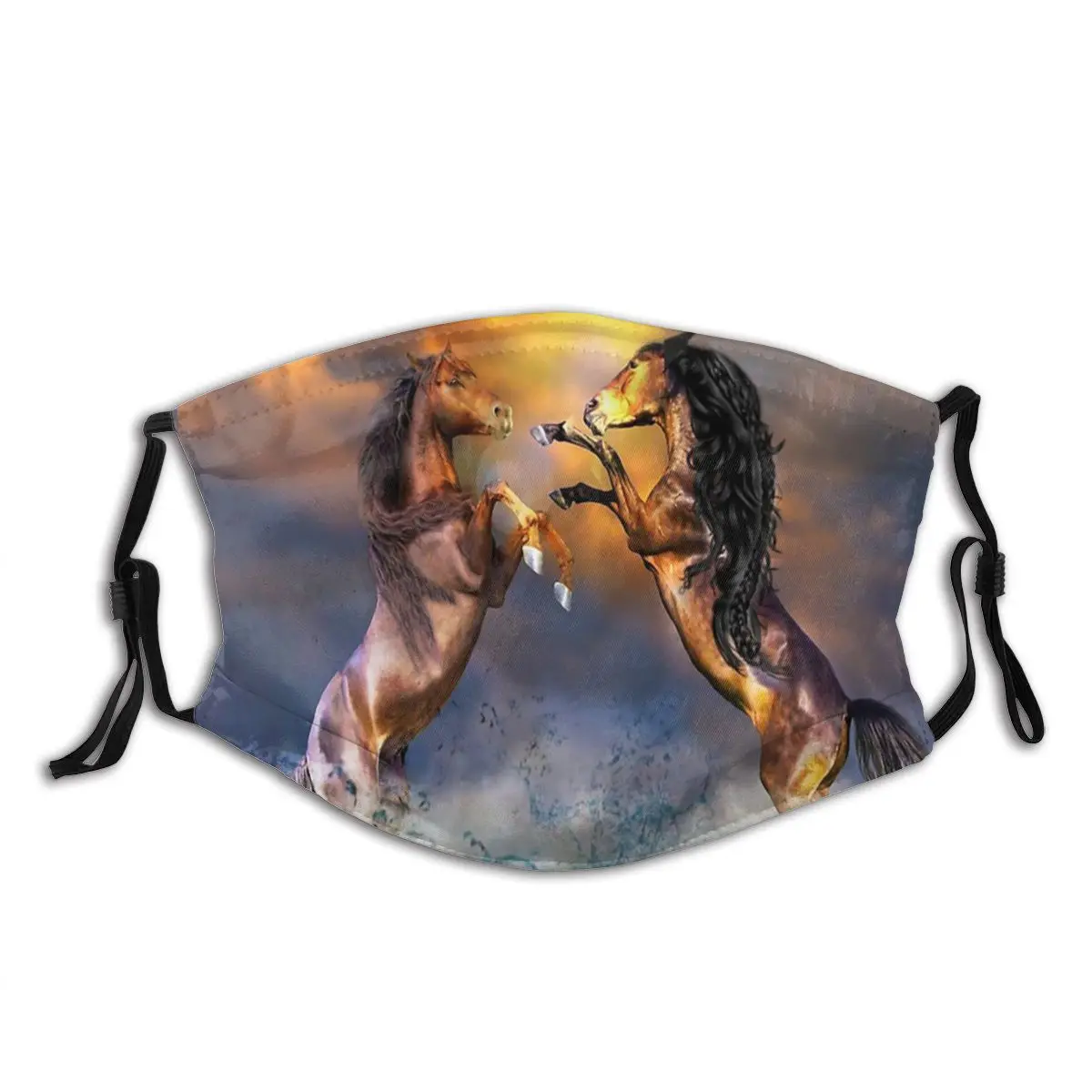 

Horse Ridding Lovers Horse Washable Trendy Mouth Face Mask Anti Haze Cold Proof with Filters Winter Protection Cover Respirator