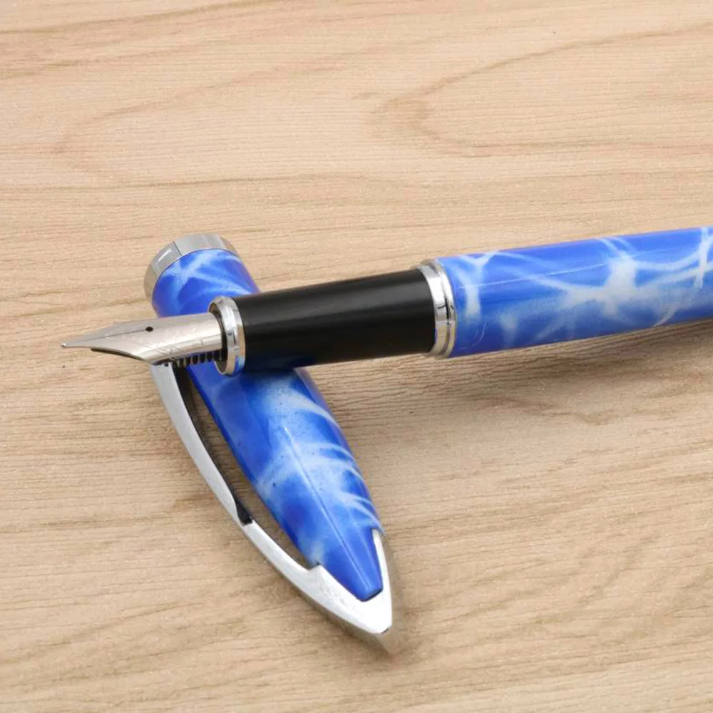 

jinhao 156 gift Metal calligraphy sky blue silver Fountain Pen