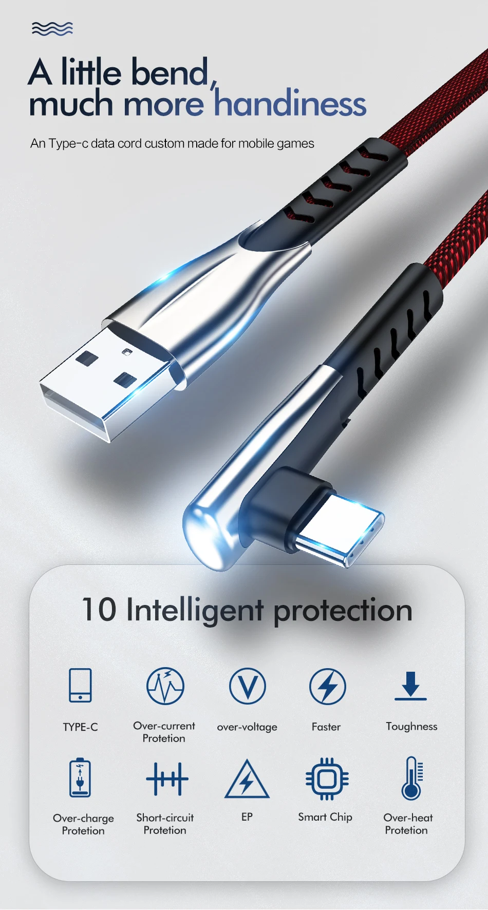 ROCK 5A usb type C кабель для быстрой зарядки и передачи данных type-C USB зарядное устройство для huawei P30 P20 mate 20 Pro Телефон Supercharge Quick Charge 3,0
