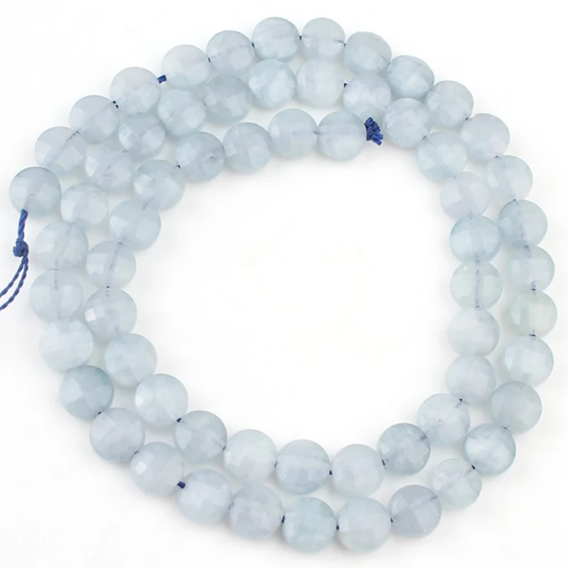 Круглые бусины из натурального камня аквамарина 6 х6 мм 15 дюймов | Украшения и