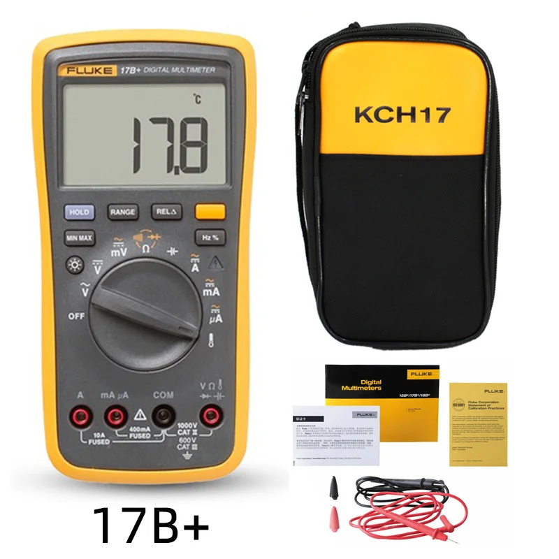 Fluke 12E+ цифровой мультиметр AC диод на постоянном токе RC Напряжение и ток Ohmic портативный многофункциональный мультиметр Отправить мягкий чехол