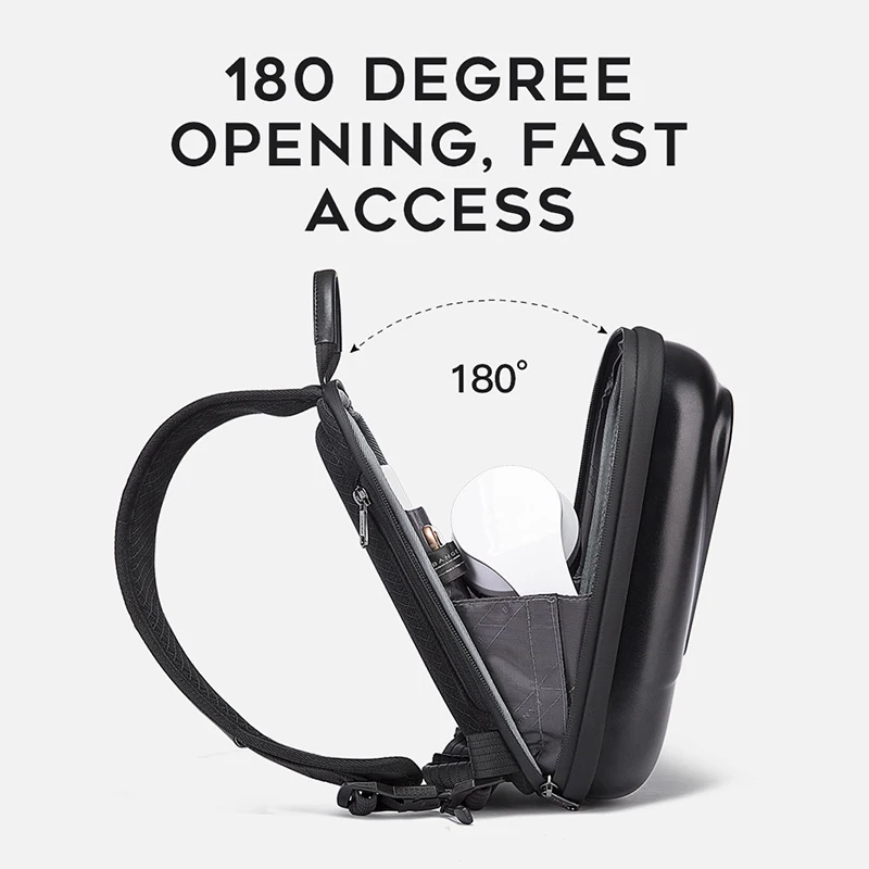 bange unique design pc waterproof men crossbody bag travel sling shoulder bag with hard shell chest bag for male case free global shipping