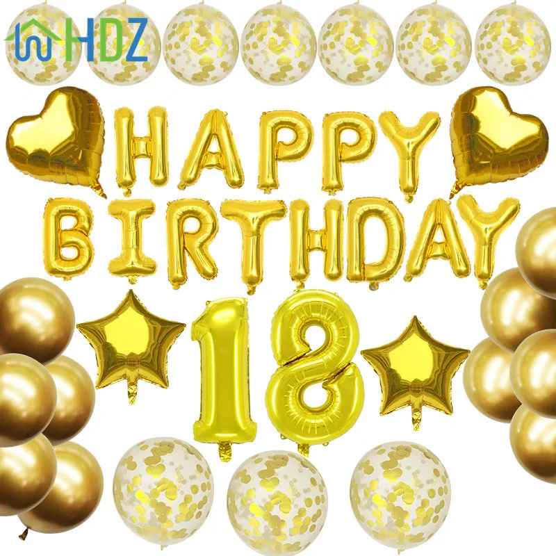 

happy birthday Party Decoration Foil Balloons Shiny Gold Happy Birthday Letter Balloon Ballons Balls