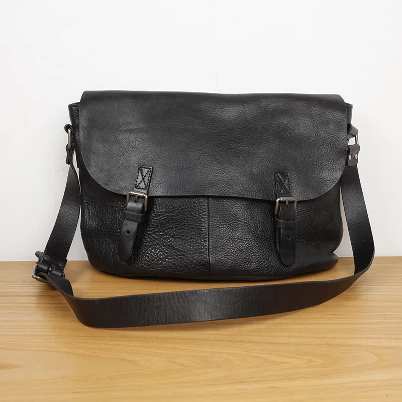 Мужская сумка через плечо LAN из натуральной кожи удобная сумочка воловьей