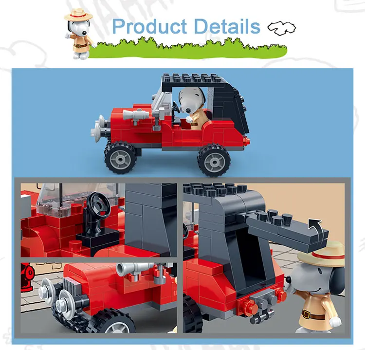 BanBao Горячие IP Snoopy арахис дом техника город Playmobil Juguetes пластиковые строительные блоки, игрушки развивающие модели DIY Кирпичи