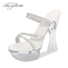 Женские вечерние Фли-лодочки на высоком каблуке, свадебные туфли на квадратном каблуке, стразы, новинка 2020