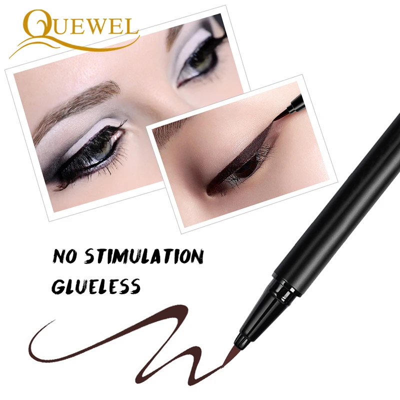 Черная Подводка для глаз Quewel быстросохнущая гладкая подводка карандаш клей