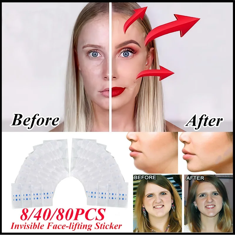 

160pcs Invisible Thin Face Sticker Face Facial Line Wrinkle Sagging Skin V-Shape Face Lift Up Fast Chin Breathable Adhesive Tape