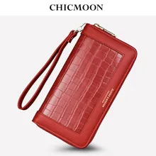Crocodile Leather Women Wallets Alligator Pattern Handbag Coin Pocket Card Holder Money Bag Casual Long Ladies  Phone Purse