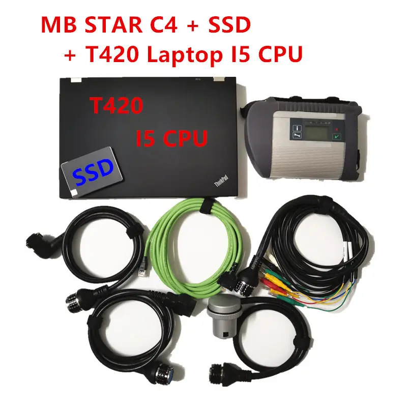 2021 Лучший диагностический инструмент MB Star SD Connect C4 ноутбук T420 I5 CPU SSD 06 в win10 D.AS/ DTS/