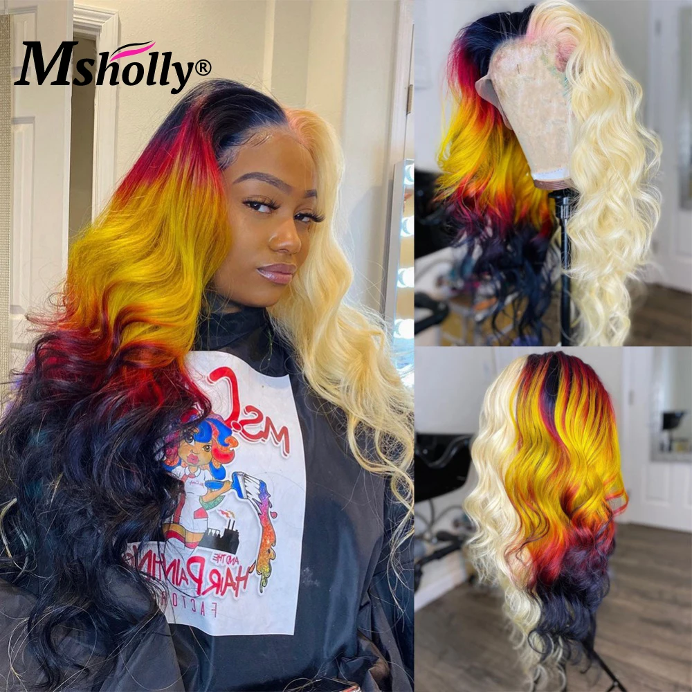 

Парик на сетке, ярких цветов, 13x4