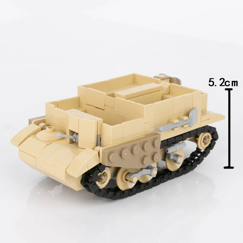 Строительные блоки MOC WW2 в стиле милитари солдаты британский военный танк модель