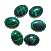 natural stone malachite cabochon beads flat back oval no hole loose beads for jewelry making diy ring necklace accessories