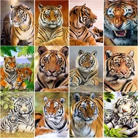 new 5d diy diamond painting full square round drill tiger diamond embroidery animal scenery cross stitch home decor manual gift