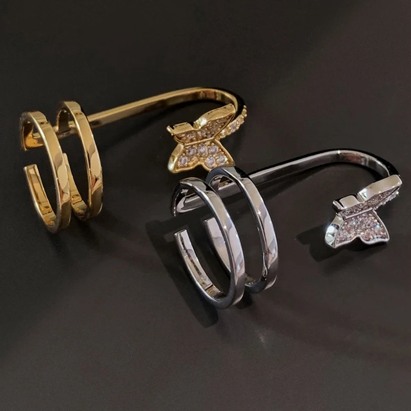 Кольца для женщин необычные металлические кольца с бабочкой | Украшения и