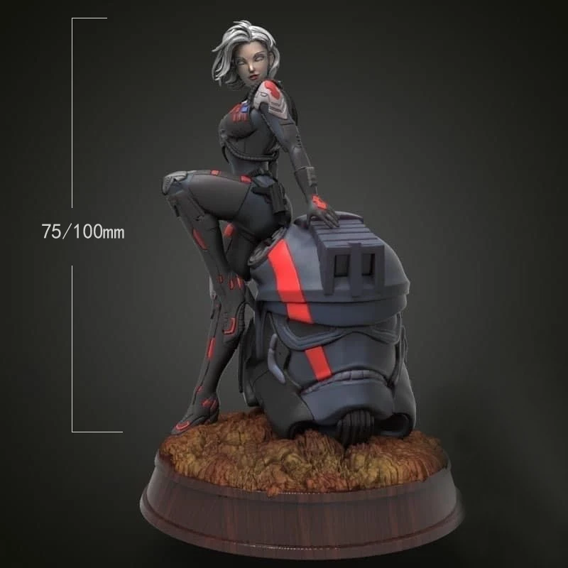 

1/24 75mm 1/18 100mm Resin Model Space Female Soldier Figure Unpaint No Color RW-348