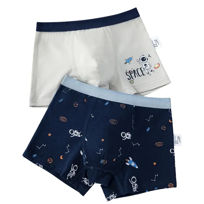 Boys Boxer Underwear Striped Navy Blue Kids Elastic Cotton Boy Shorts Bottoms Clothes for 3 4 6 8 10 12 14 Years Old OMGosh | Мать и
