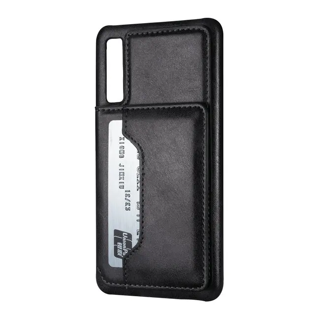 Black case Чехол-бумажник с отделением для карт для samsung Galaxy A70, чехол-книжка для samsung A50, чехол-книжка Etui для samsung Galaxy A50, чехол A 50 A7 A7 - Цвет: Black case