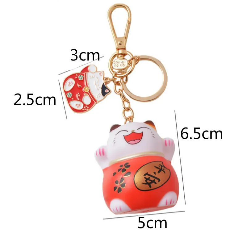 

Cartoon Cute Beckoning Cat Doll Keychain Car Pendant Men And Women Bag Key Ornament Creative Fashion Jewelry Gift Wholesale
