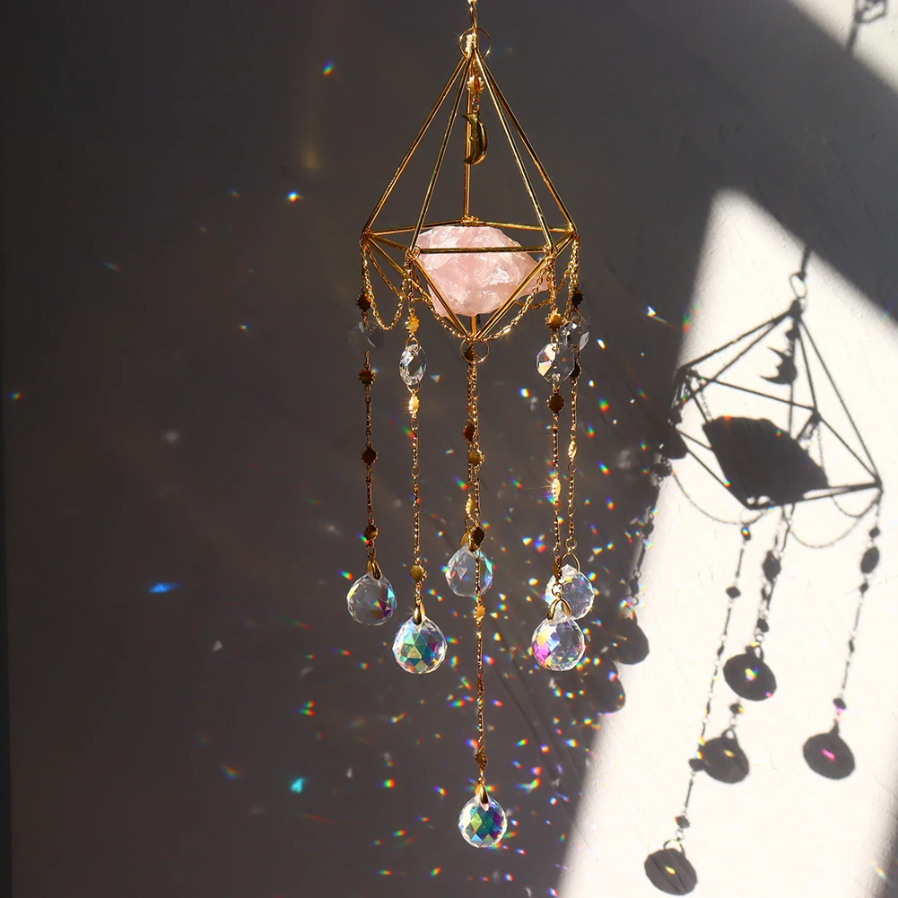 

Crystal Wind Chime Sunlight Catcher Lighting Pendant Hanging Drop Ornament Rainbow Maker Courtyard Bedroom Decor